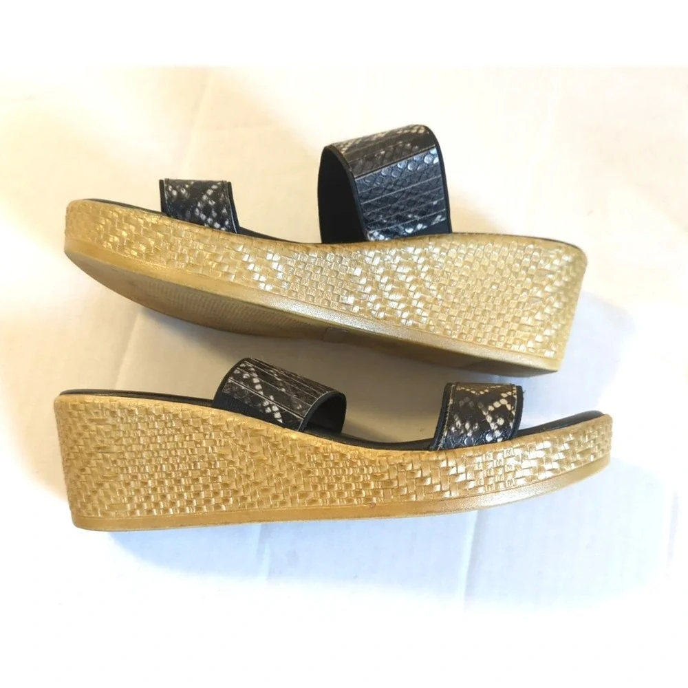 Tuscany by Easy Street Sandals Women 8M Snake Skin Print Espadrille Easy Chic